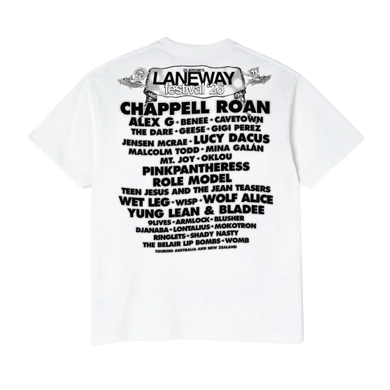 (2026)No Frills Lineup 2026 White Tshirt by Laneway Festival