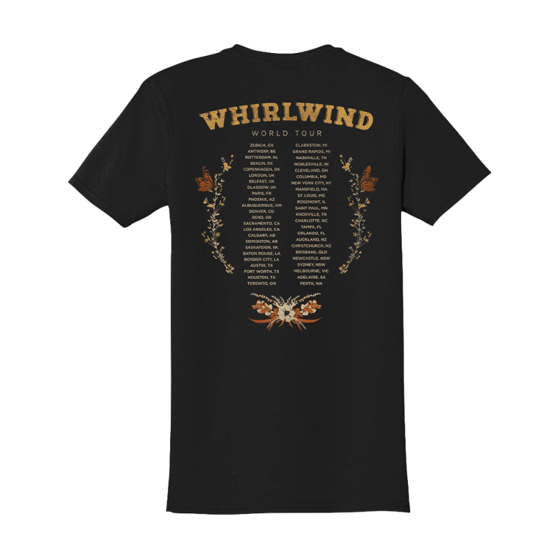 Whirlwind Black Tour Tshirt by Lainey Wilson