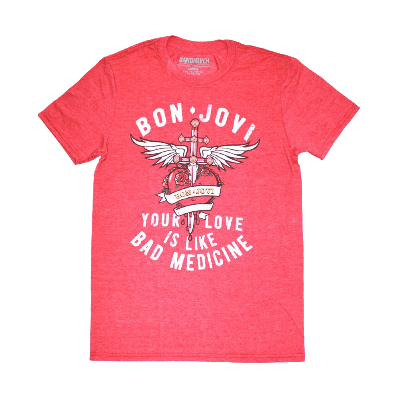 Bad Medicine Red Tshirt by Bon Jovi