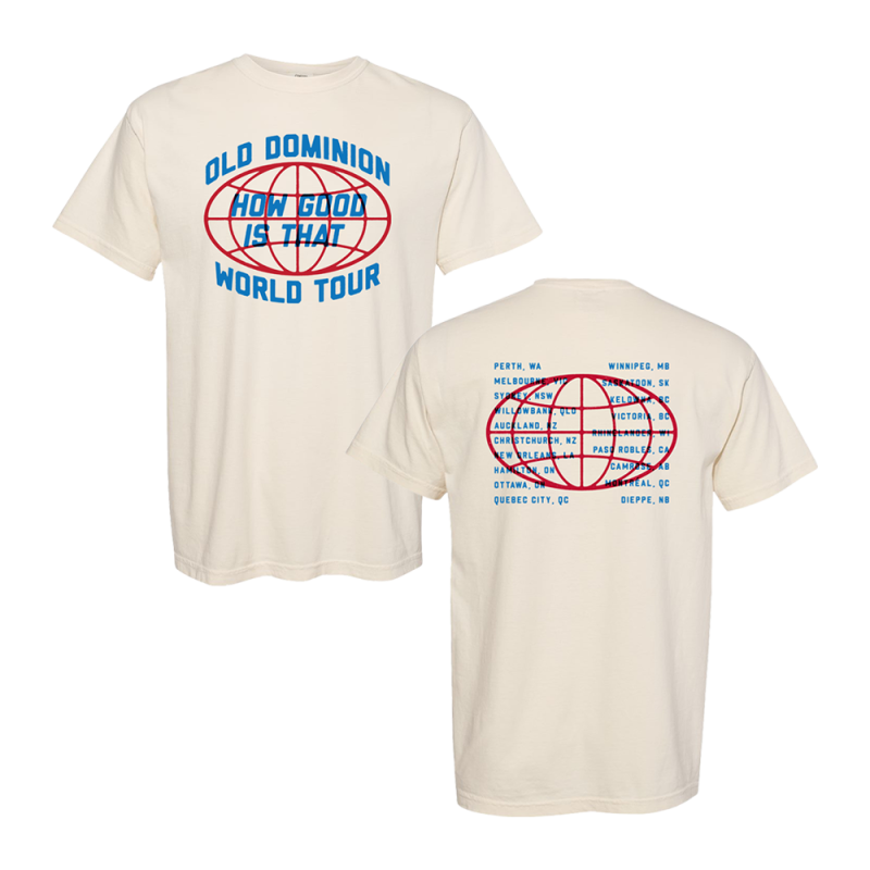 Globe Tour Ivory Tshirt by Old Dominion