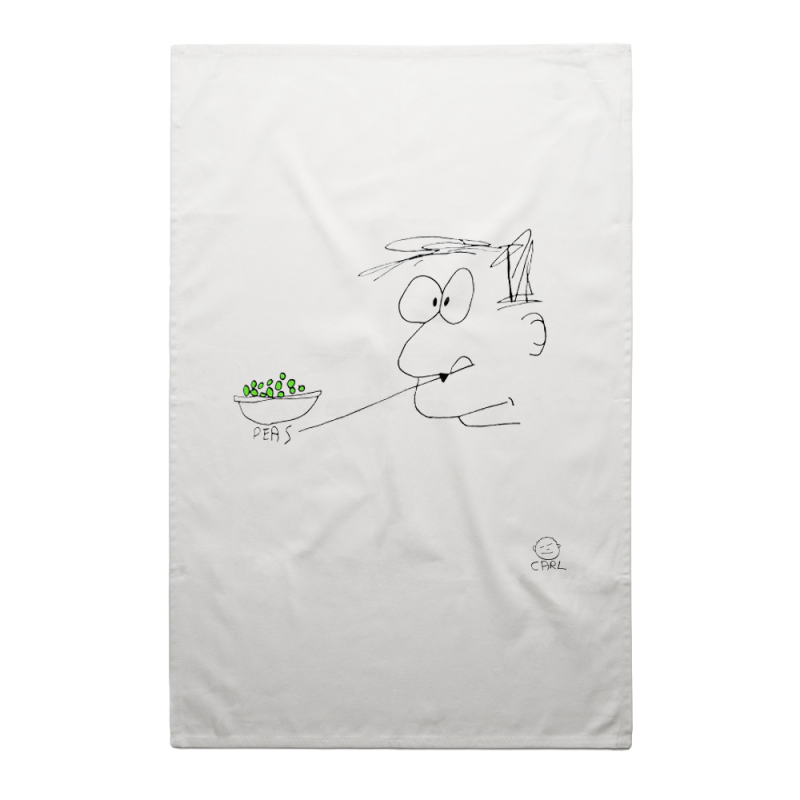 Peas Tea Towel by Carl Barron