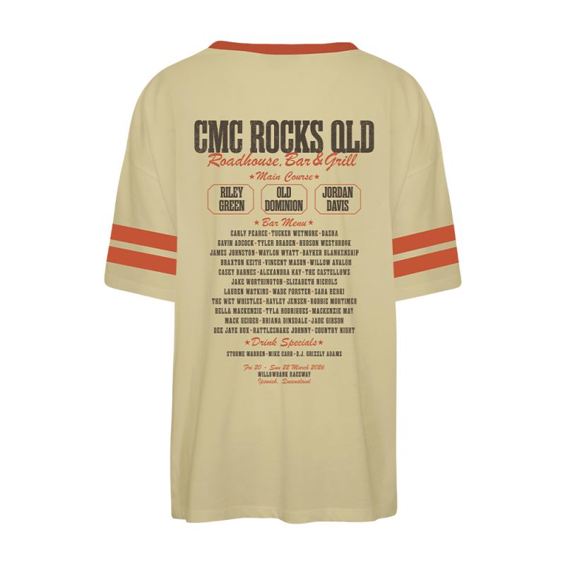 Roadhouse Oversize Yellow/Red Tshirt by CMC ROCKS QLD 2026