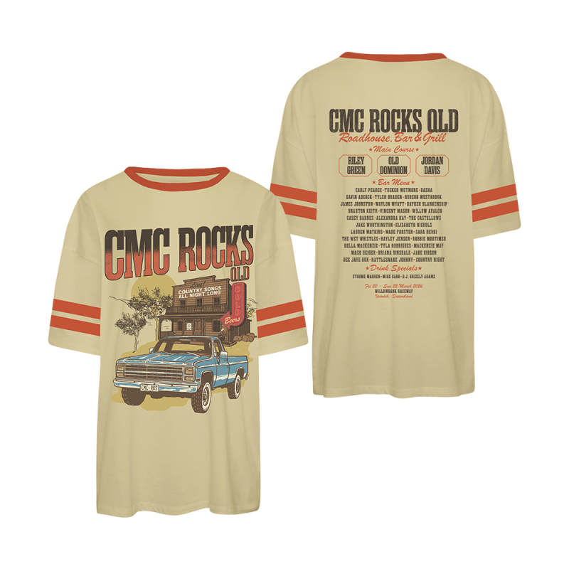 Roadhouse Oversize Yellow/Red Tshirt by CMC ROCKS QLD 2026