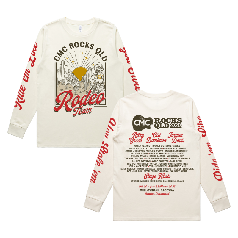 Rodeo Team Ladies Natural Longsleeve Tshirt by CMC ROCKS QLD 2026