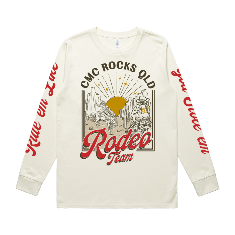 Rodeo Team Ladies Natural Longsleeve Tshirt by CMC ROCKS QLD 2026