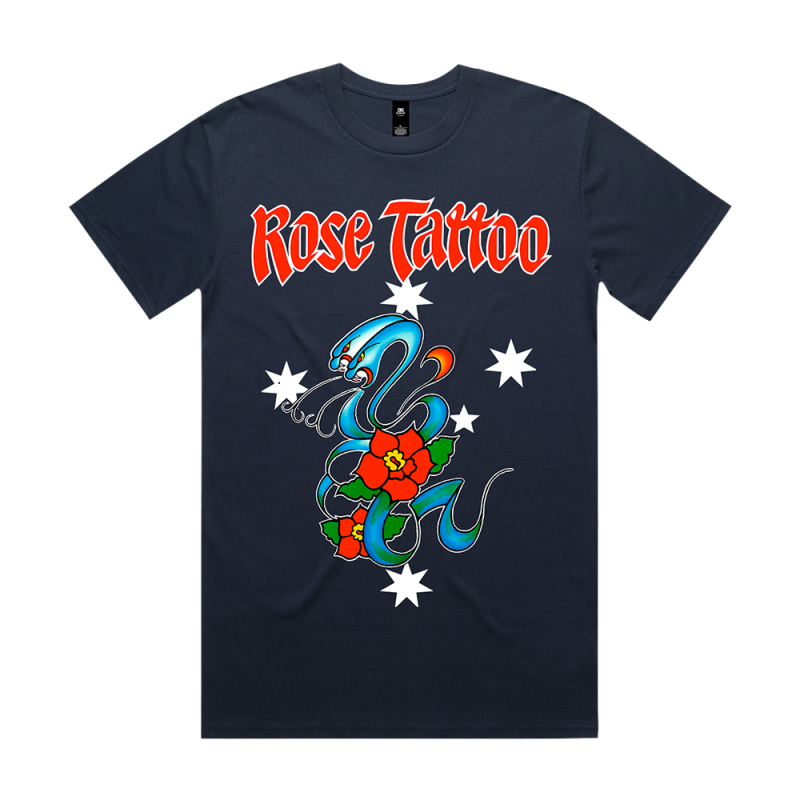 Southern Snake Navy Tshirt by Rose Tattoo