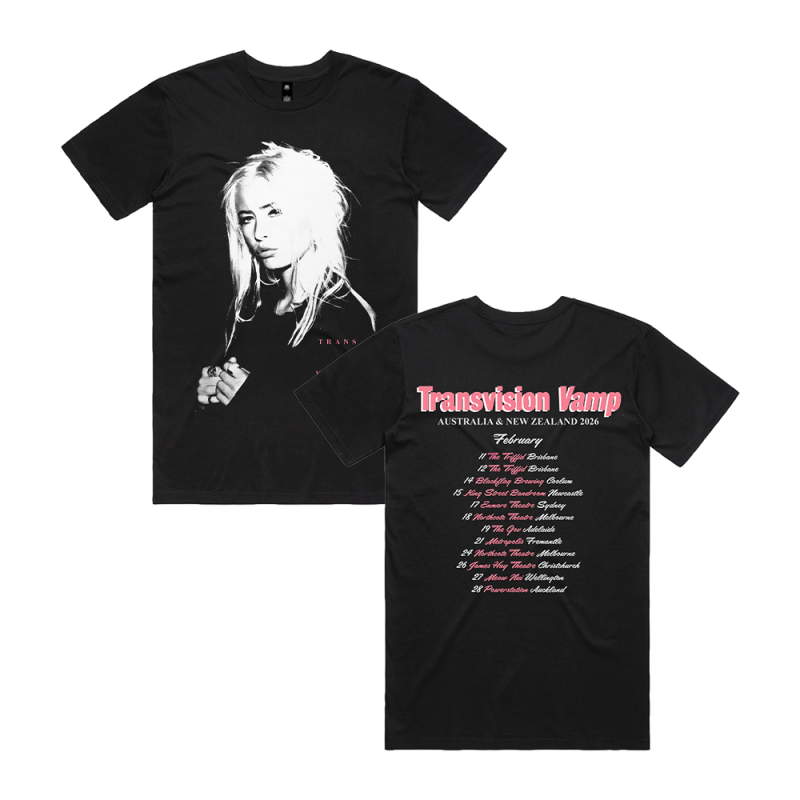 Black Aus/NZ 2026 Tour Tshirt by Transvision Vamp