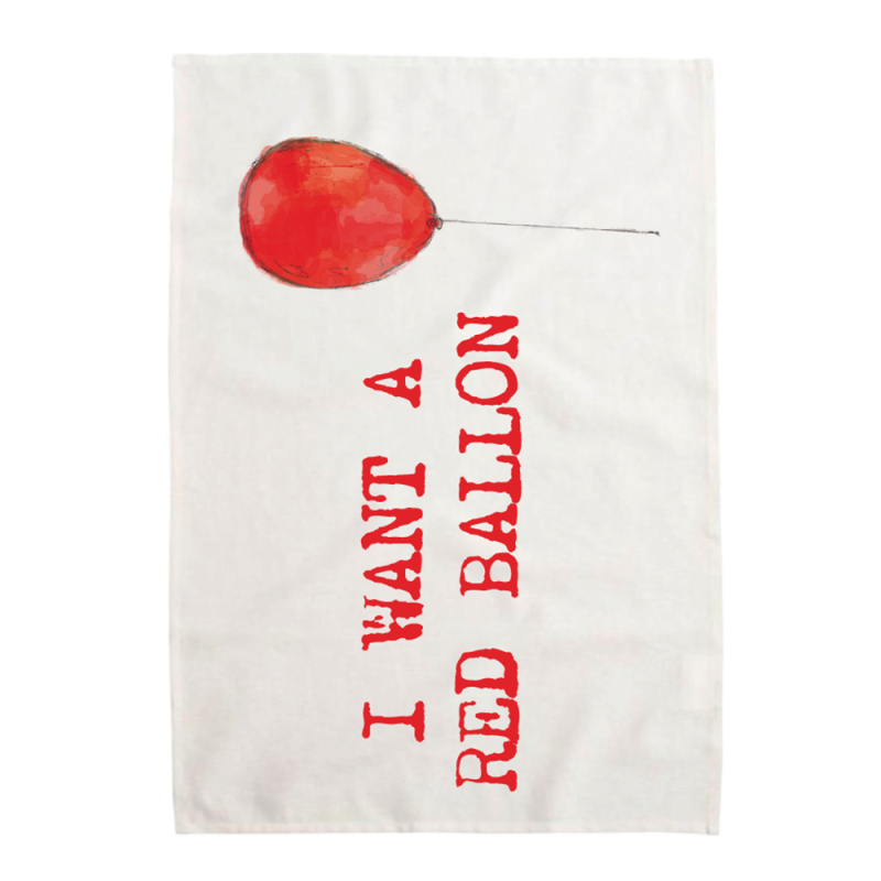 I Want A Balloon Tea Towel by The Umbilical Brothers
