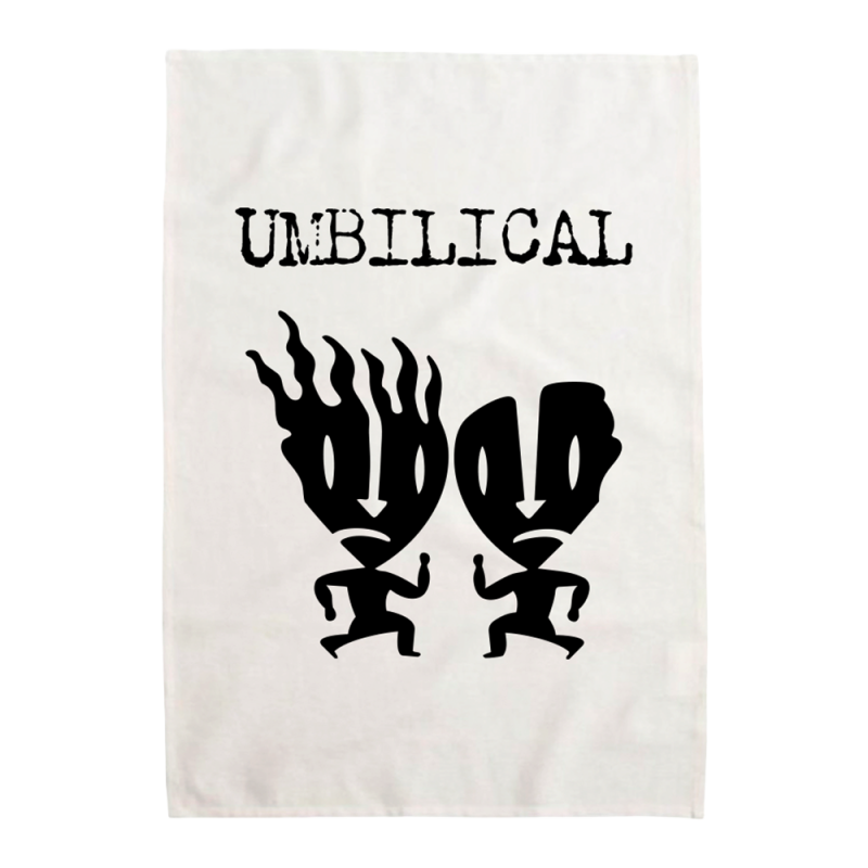 Umbilical White Tea Towel by The Umbilical Brothers