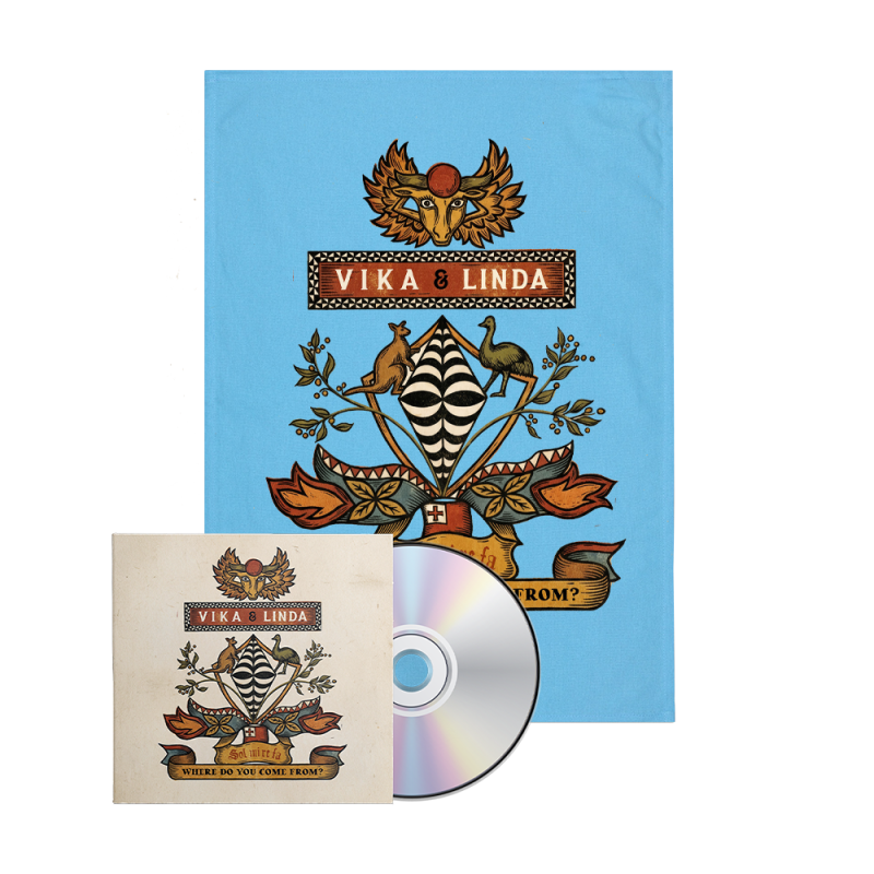 Where Do You Come From? CD + LIMITED EDITION Blue Tea Towel by Vika & Linda