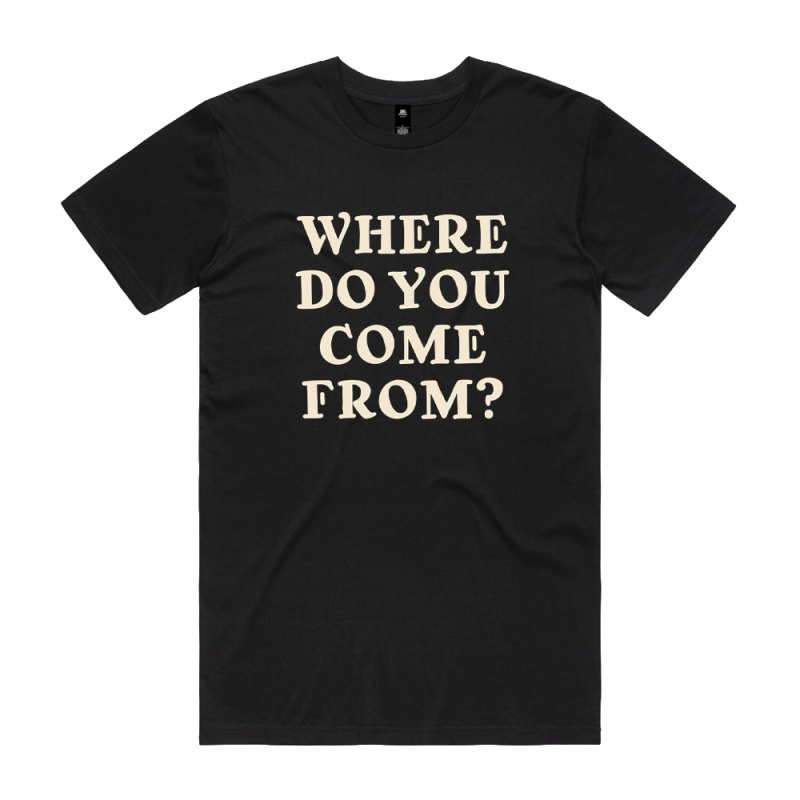 Where Do You Come From? Black Tshirt by Vika & Linda