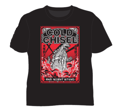 Godzilla Black Tshirt by Cold Chisel