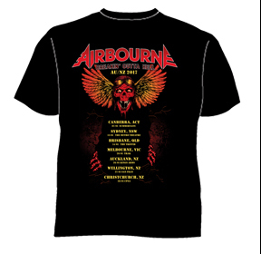 Breaking Out Of Hell 2017 Black Tour Tshirt by Airbourne