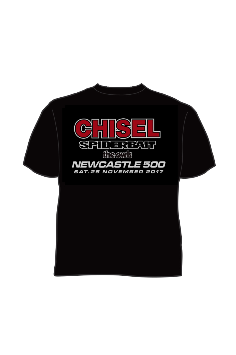 Newcastle 500 Event Black Tshirt (25th November 2017) by Cold Chisel