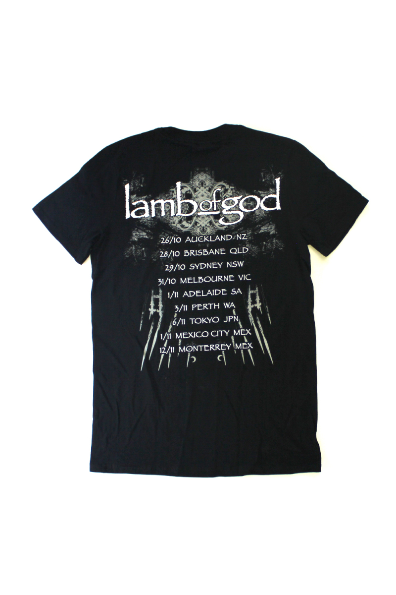 Hourglass VII Black Tshirt Australian Tour 2016 by Lamb Of God