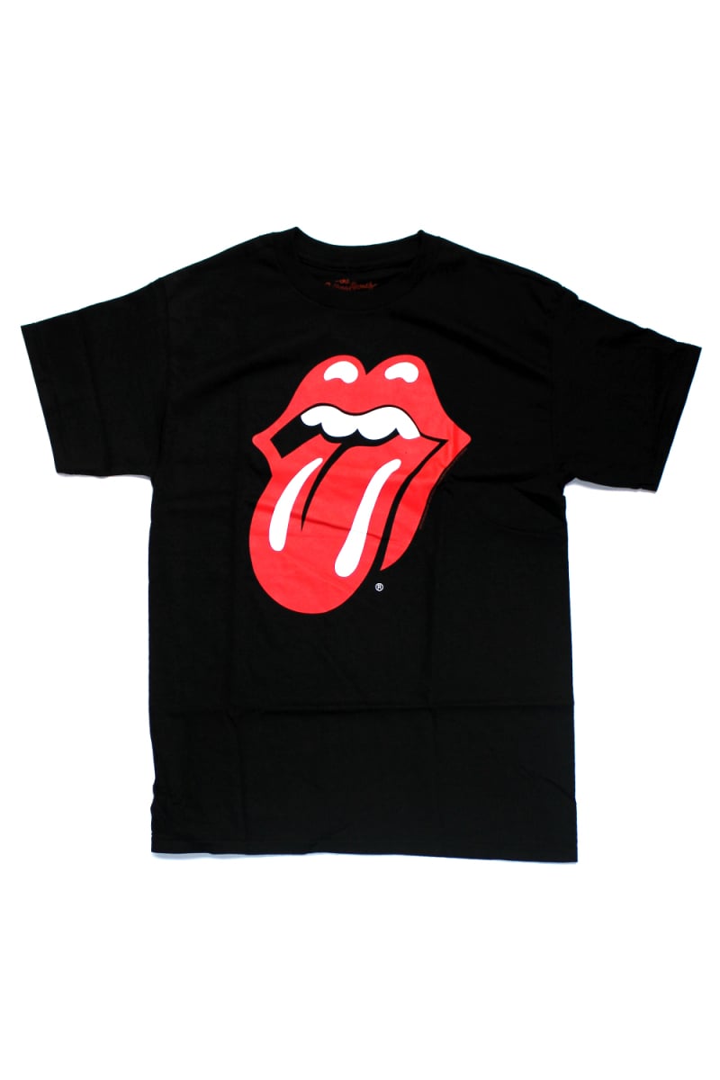 Classic Tongue Logo Black Tshirt by The Rolling Stones