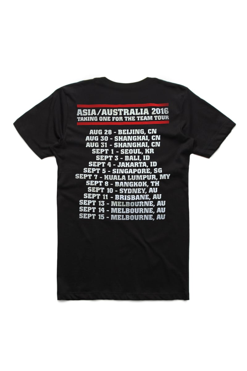 Black 2016 Event Tshirt w dates by Simple Plan