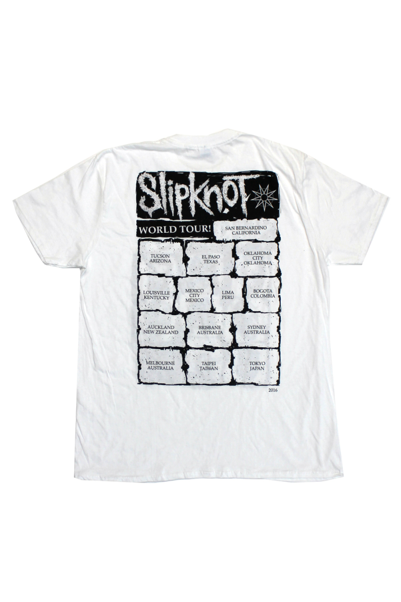 Masks Black/White White Tshirt by Slipknot
